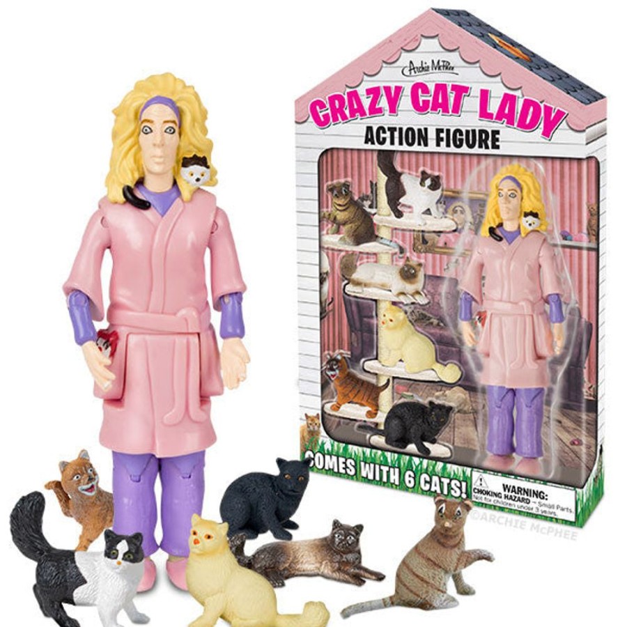 Gift, Party & Holiday Archie McPhee | Crazy Cat Lady Action Figure