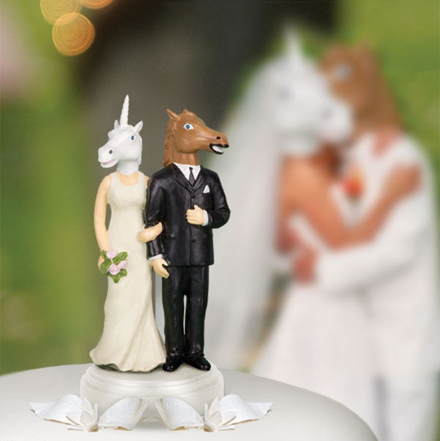 Gift, Party & Holiday Archie McPhee | Unicorn And Horse Wedding Cake Topper