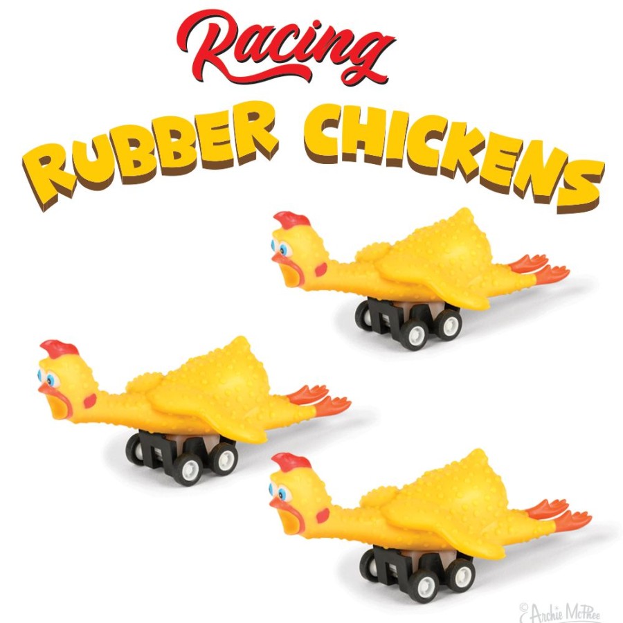 Gifts Archie McPhee | Racing Rubber Chickens Bulk Box