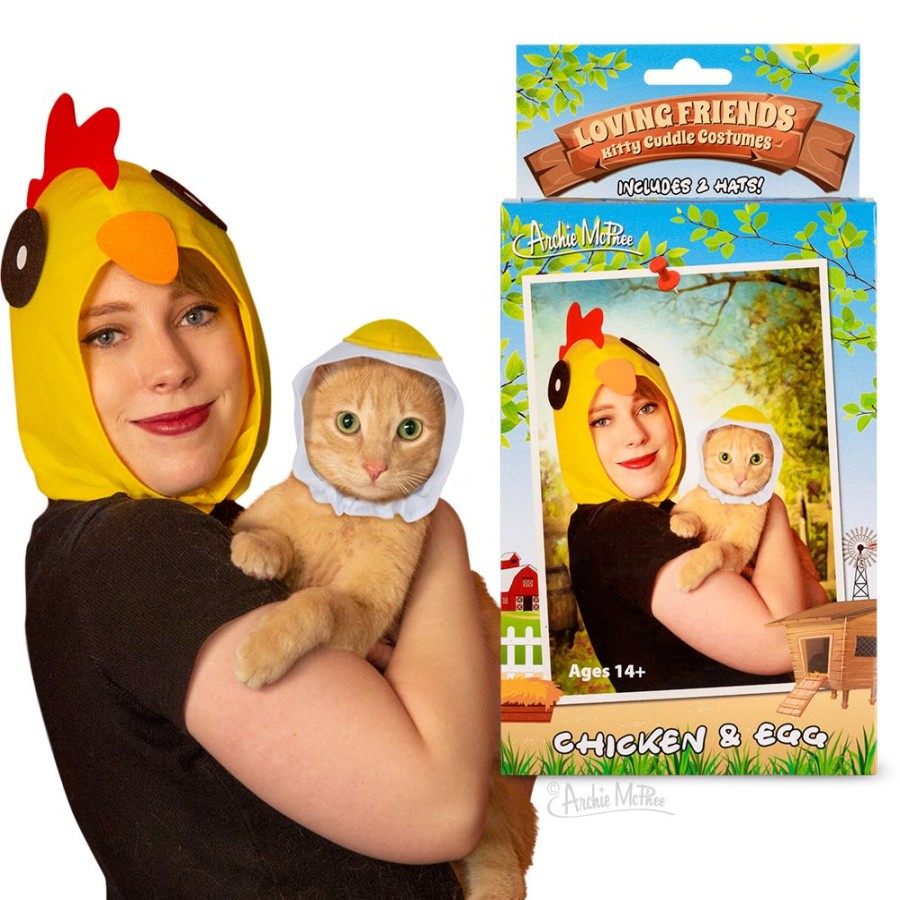 Fun Archie McPhee | Loving Friends Kitty Cuddle Costumes: Chicken & Egg