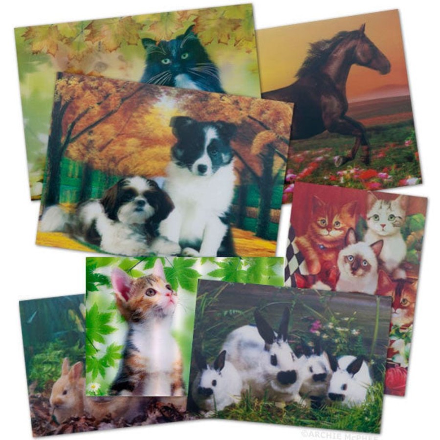 Gifts Archie McPhee | Cute And Cuddly Lenticular Card Set