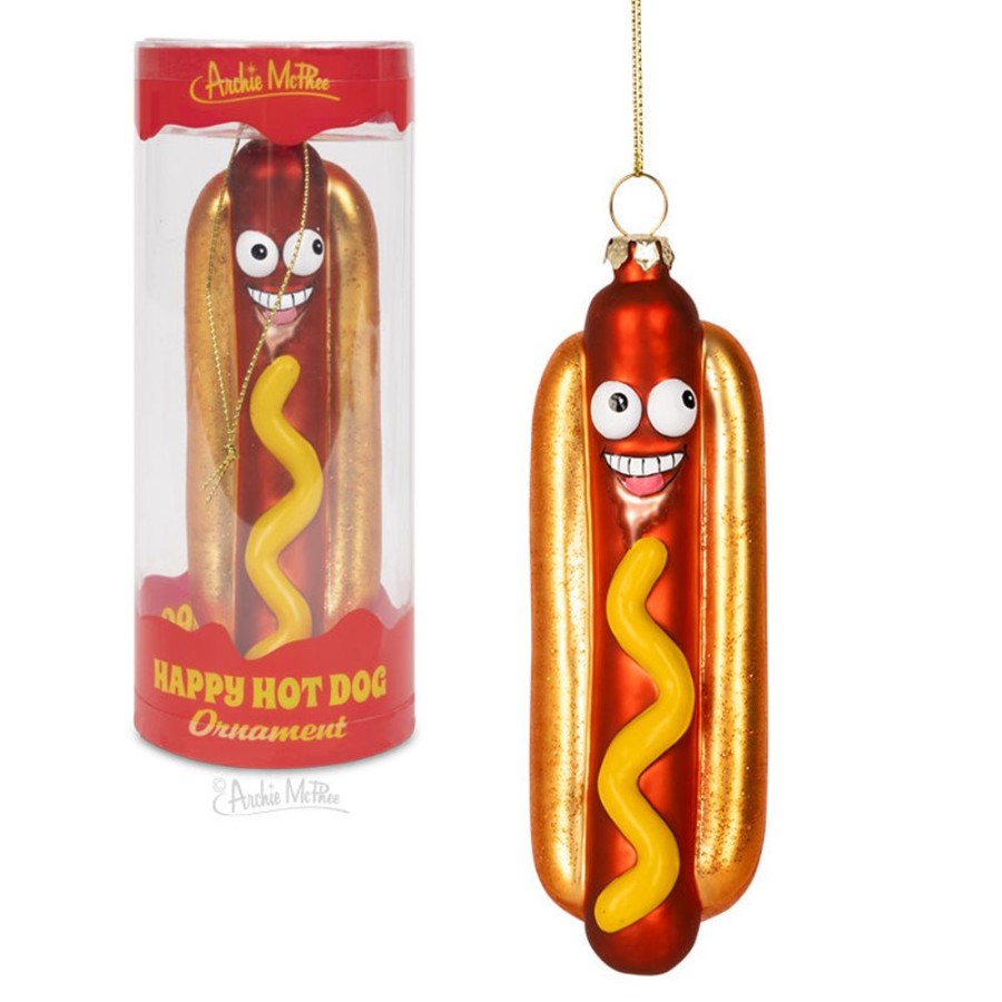 Gift, Party & Holiday Archie McPhee | Happy Hot Dog Ornament