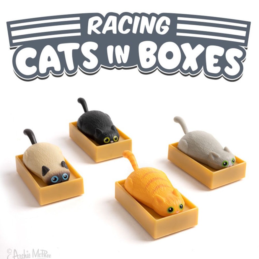 Fun Archie McPhee | Racing Cats In Boxes Bulk Box