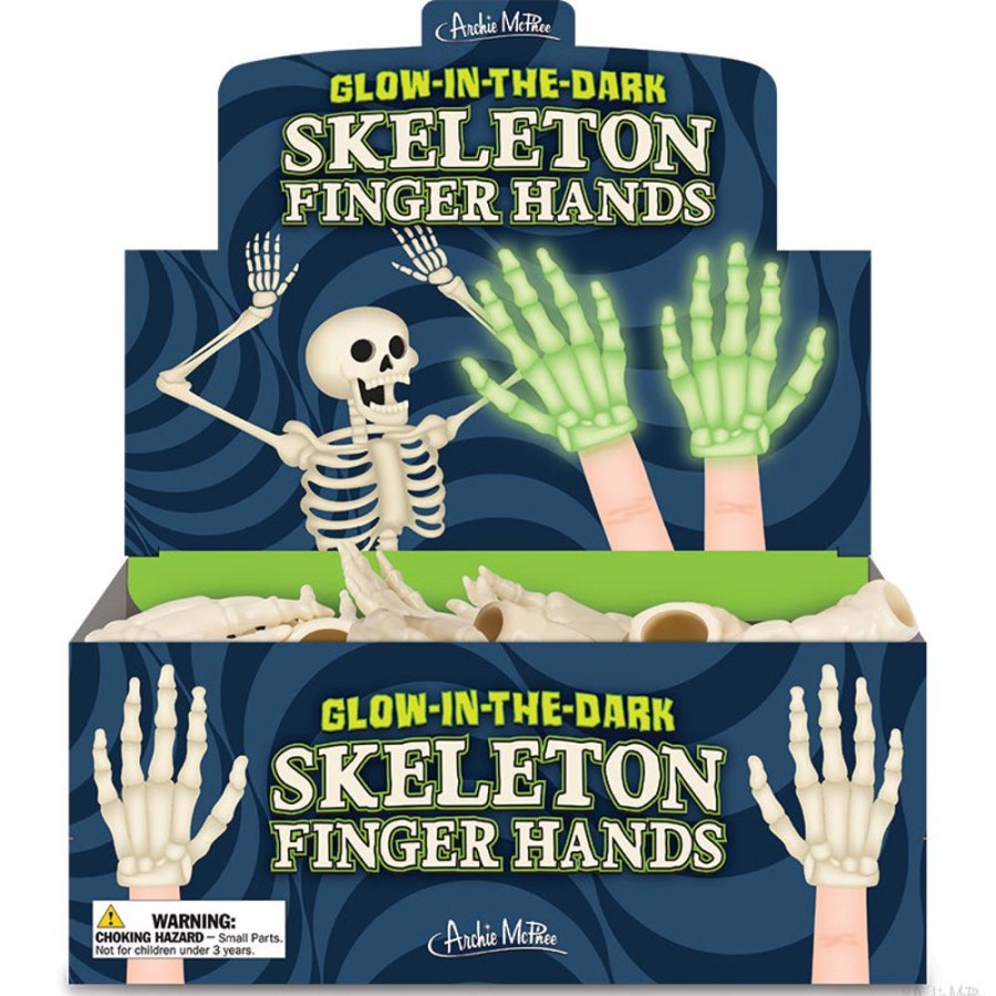 Gifts Archie McPhee | Glow-In-The-Dark Skeleton Finger Hands