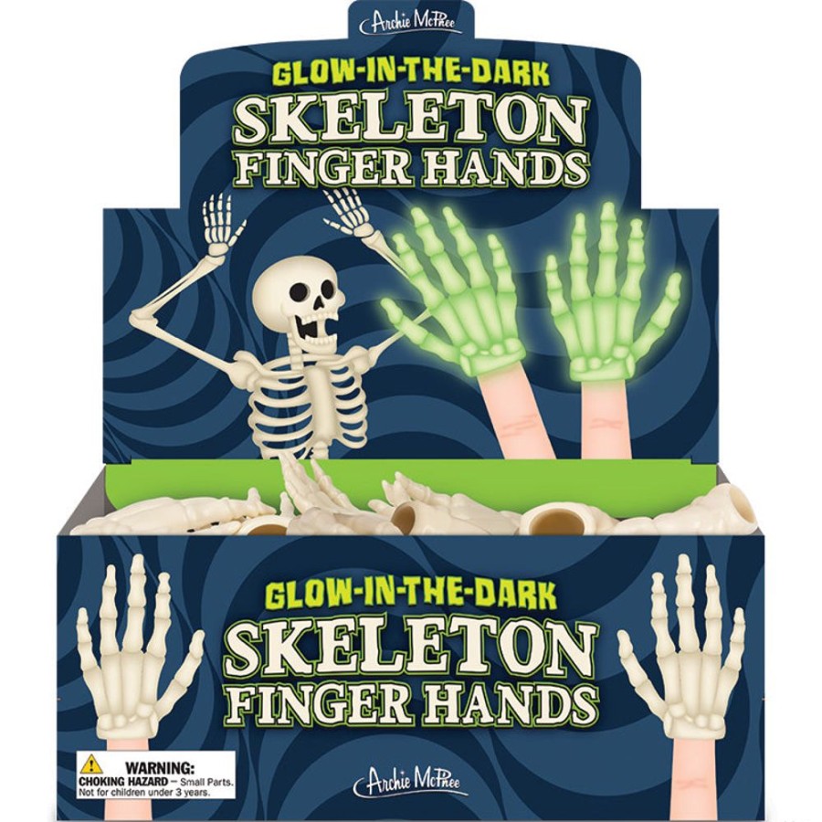 Gift, Party & Holiday Archie McPhee | Glow-In-The-Dark Skeleton Finger Hands