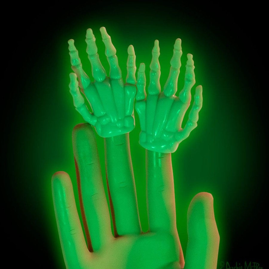 Gift, Party & Holiday Archie McPhee | Glow-In-The-Dark Skeleton Finger Hands