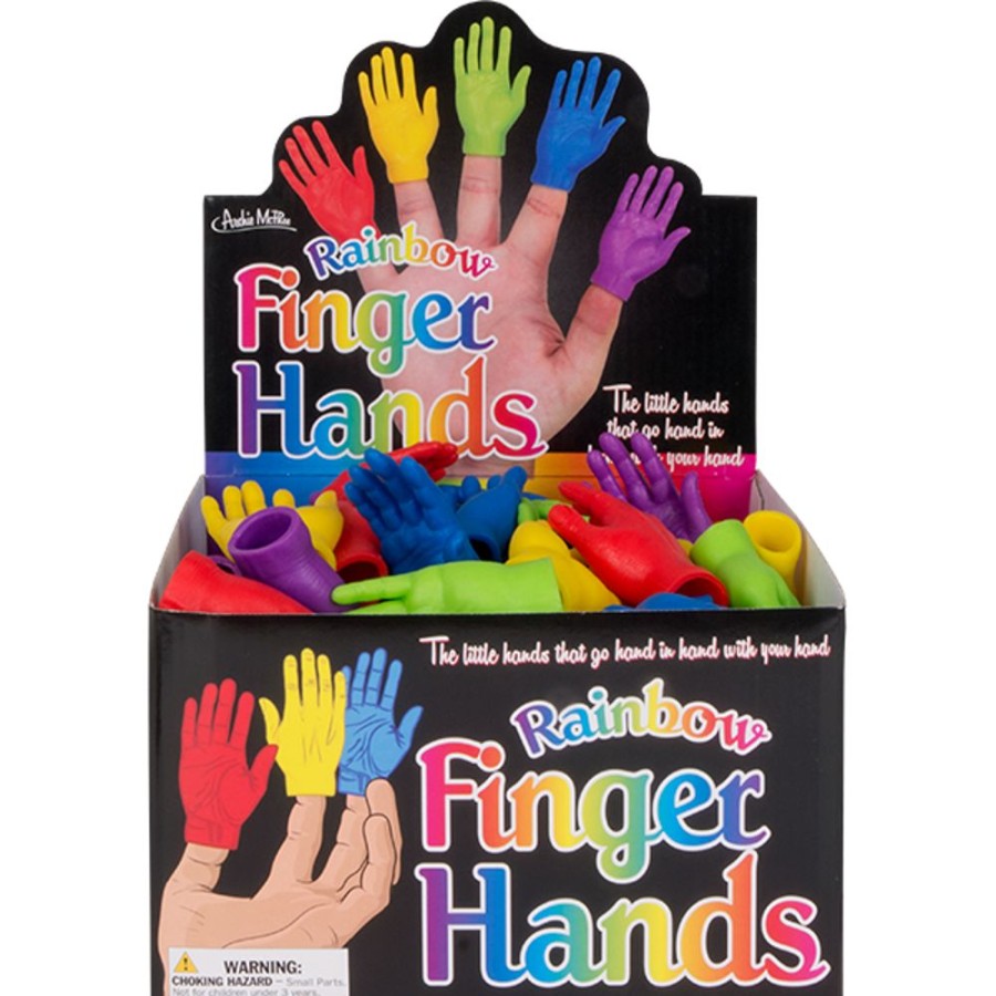 Gifts Archie McPhee | Rainbow Finger Hands Bulk Box