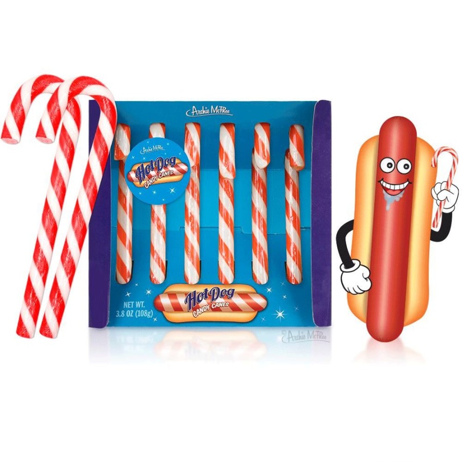 Gifts Archie McPhee | Hot Dog Candy Canes