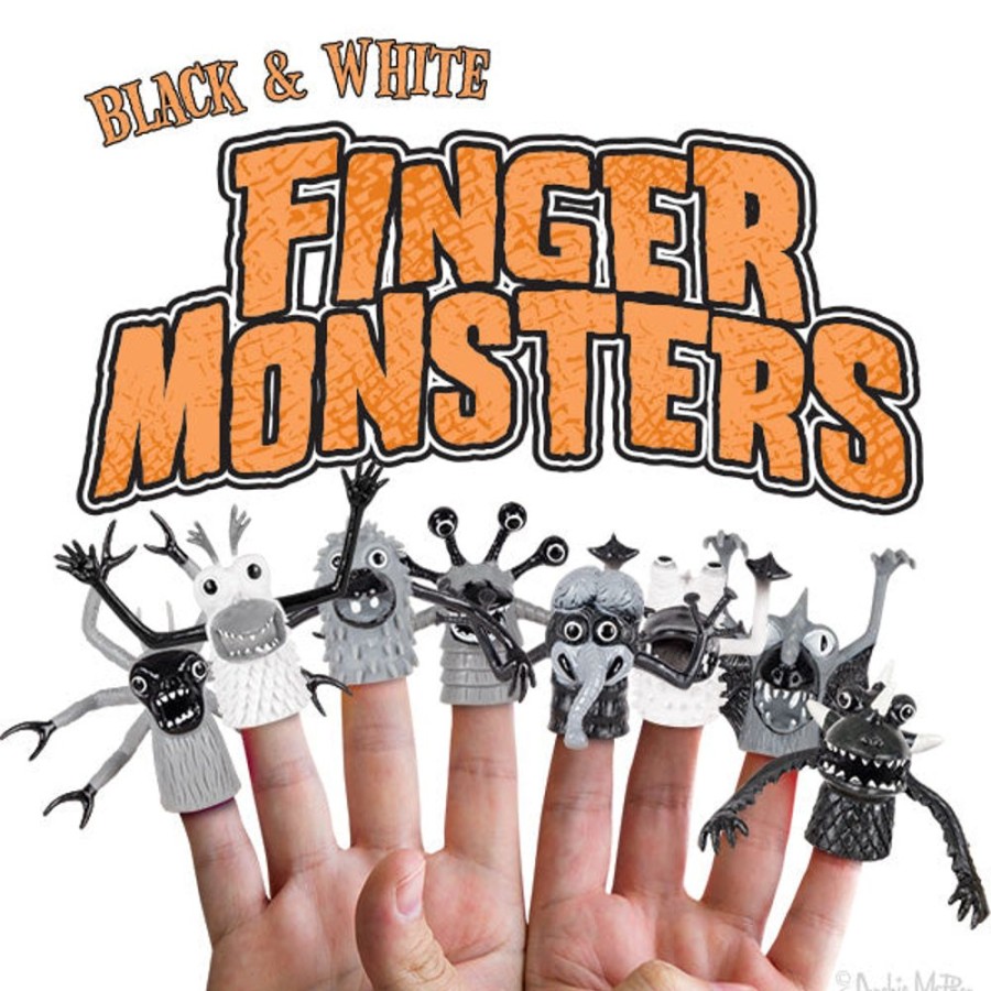 Gifts Archie McPhee | Black And White Finger Monsters