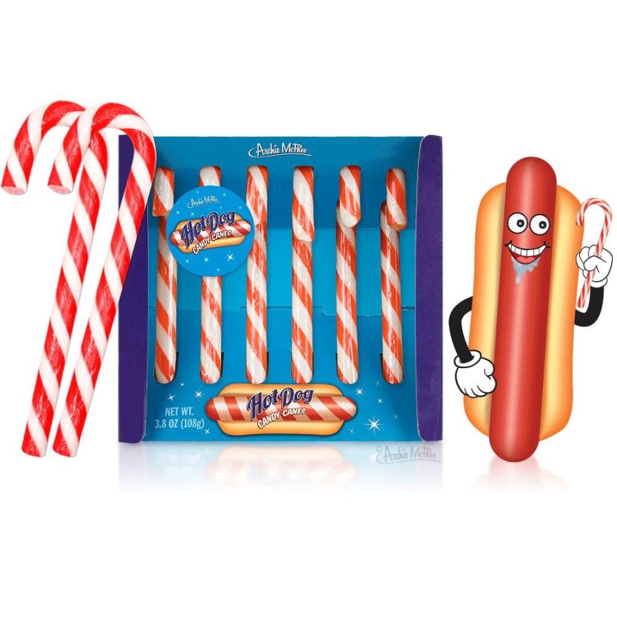 Gift, Party & Holiday Archie McPhee | Hot Dog Candy Canes