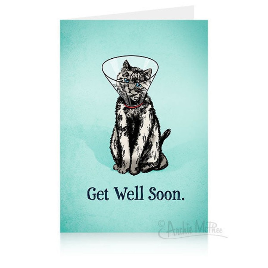 Gift, Party & Holiday Archie McPhee | Cone Kitty Get Well Card