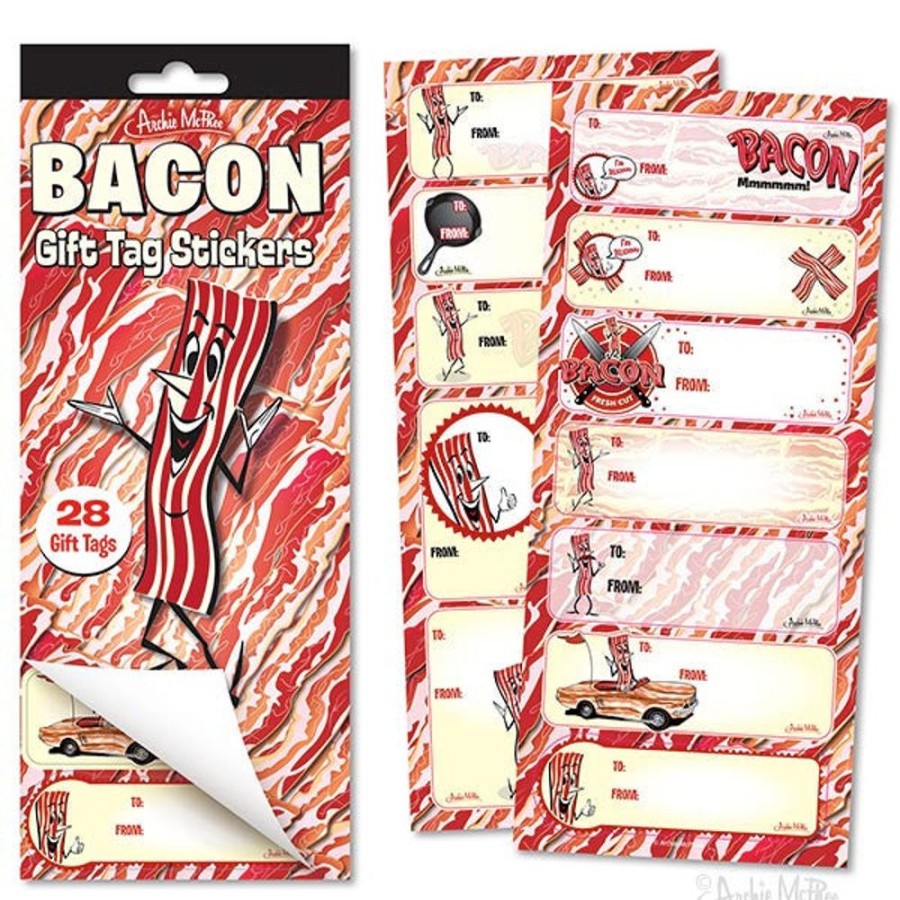 Gift, Party & Holiday Archie McPhee | Bacon Gift Tag Stickers