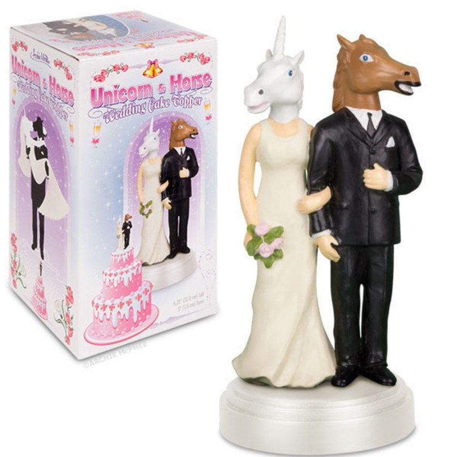 Gift, Party & Holiday Archie McPhee | Unicorn And Horse Wedding Cake Topper