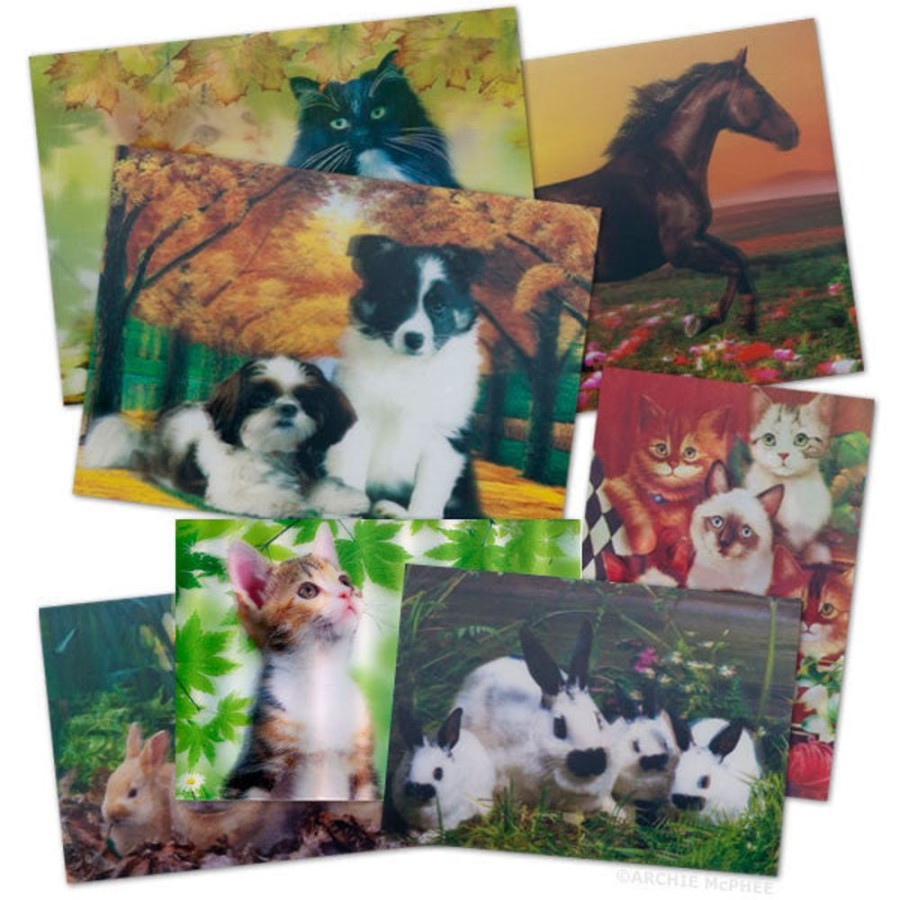 For The Home Archie McPhee | Cute And Cuddly Lenticular Card Set