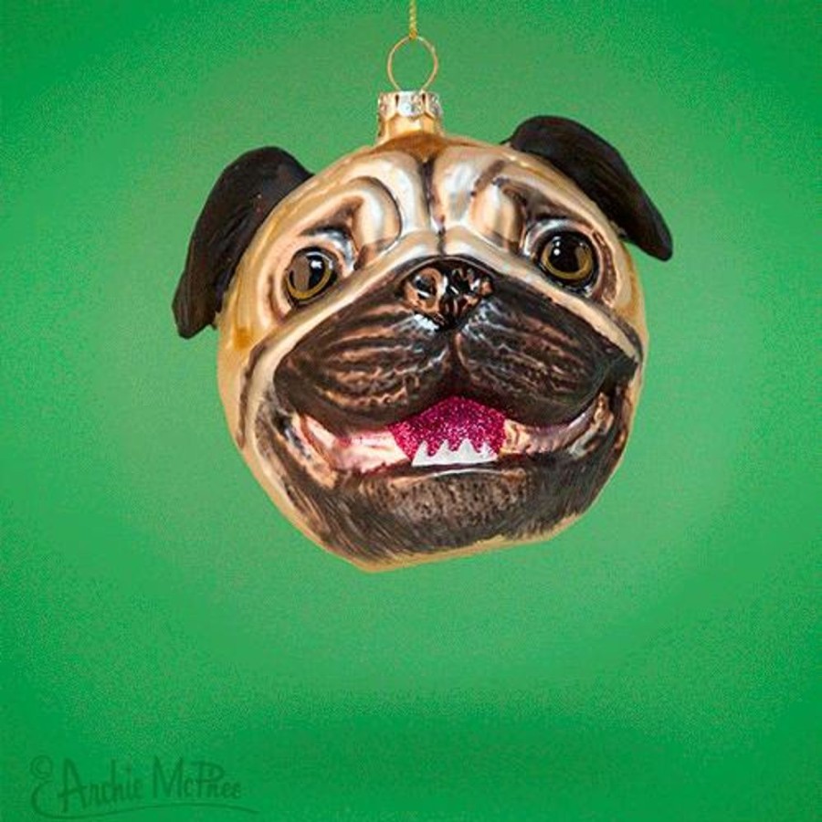 Gifts Archie McPhee | Pug Head Ornament