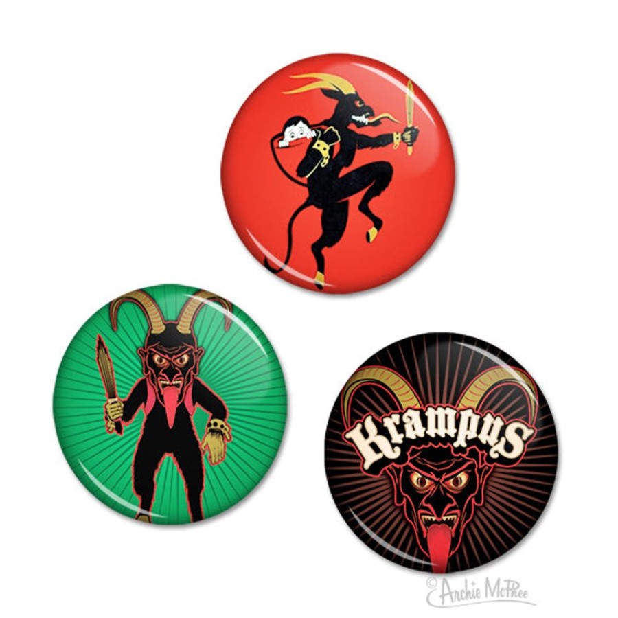 Gift, Party & Holiday Archie McPhee | Krampus Christmas Buttons