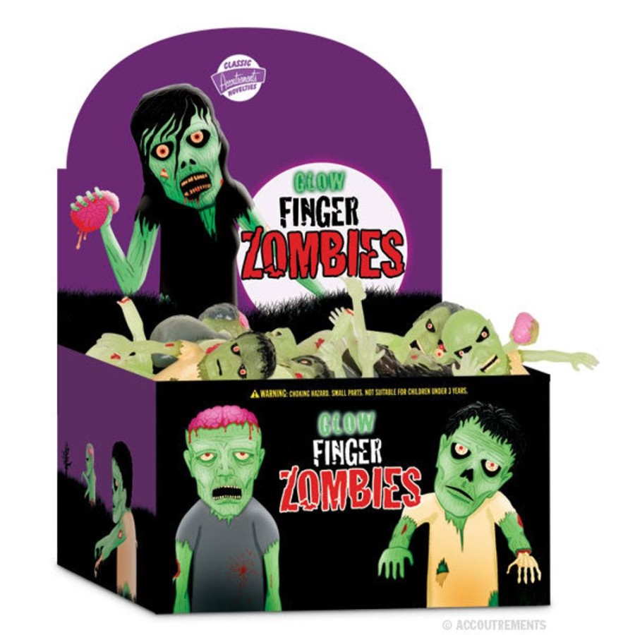 Bulk Archie McPhee | Glow Zombie Finger Puppets