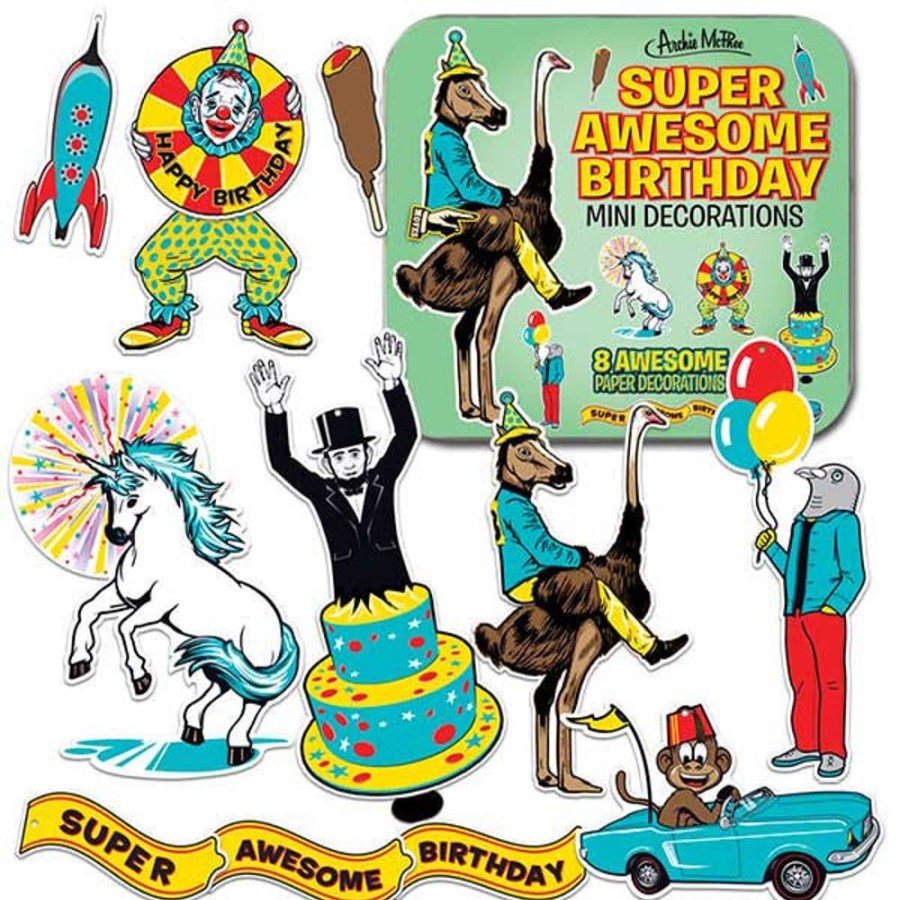 For The Home Archie McPhee | Super Awesome Birthday Mini Decorations