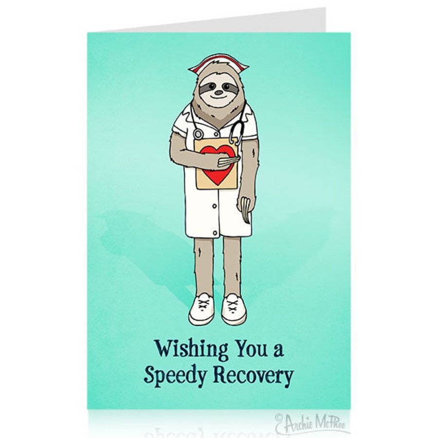 Gifts Archie McPhee | Sloth Nurse Get Well Card