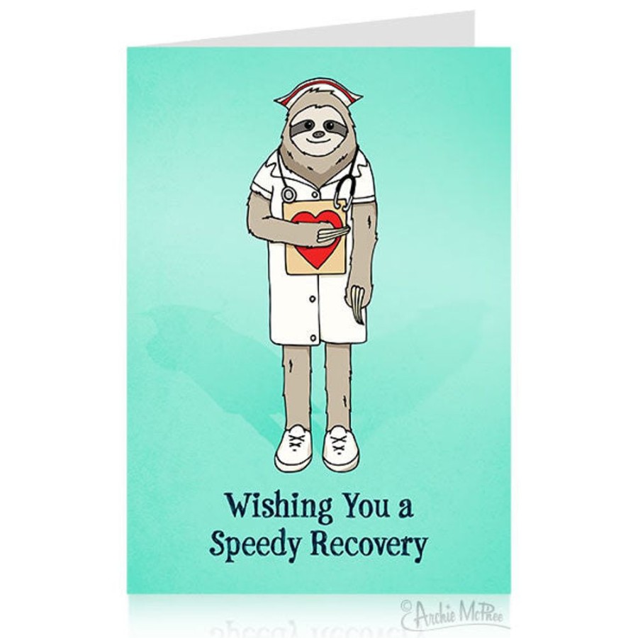 Gift, Party & Holiday Archie McPhee | Sloth Nurse Get Well Card