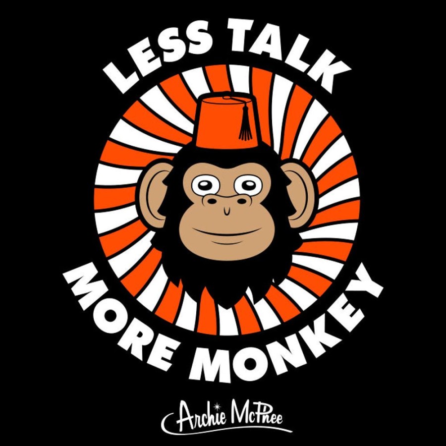 For You Archie McPhee | Less Talk, More Monkey Swirl T-Shirt