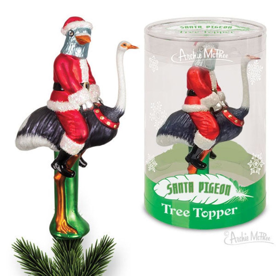 Gifts Archie McPhee | Santa Pigeon Tree Topper