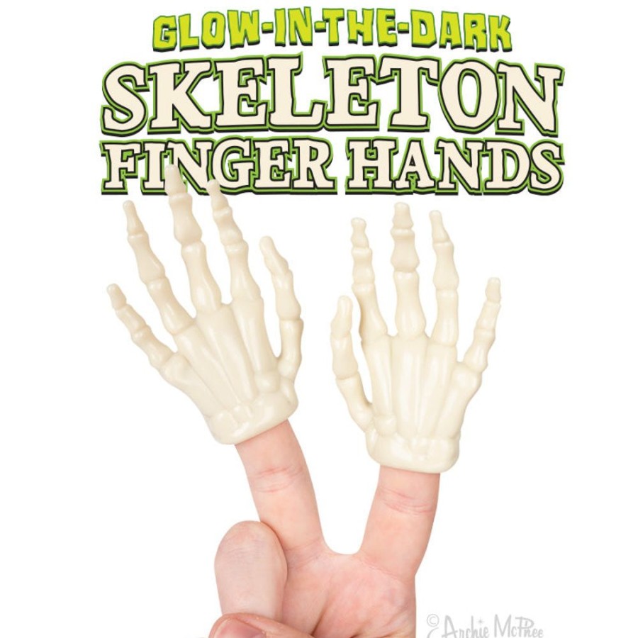 Gift, Party & Holiday Archie McPhee | Glow-In-The-Dark Skeleton Finger Hands